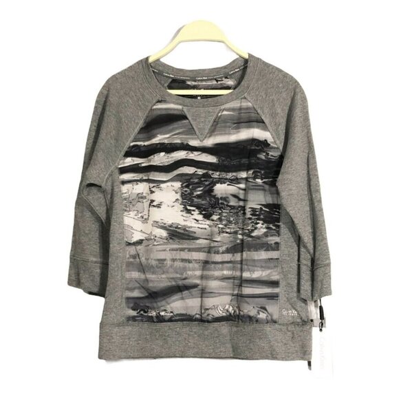 Calvin Klein Performance Quick Dry TShirt Sweatshirt Women Size XS Raglan Cuffed - Picture 1 of 12